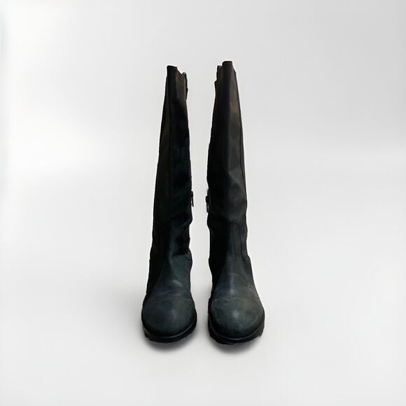 Boden Black Leather Knee High Riding Boots Classic Equestrian Style Size 6 EU 37 - Picture 6 of 11